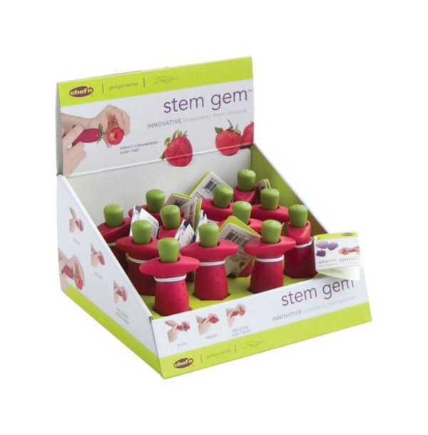 Chef n Stem Gem Red Green Stainless Steel Strawberry Stem Remover Hot on Sale