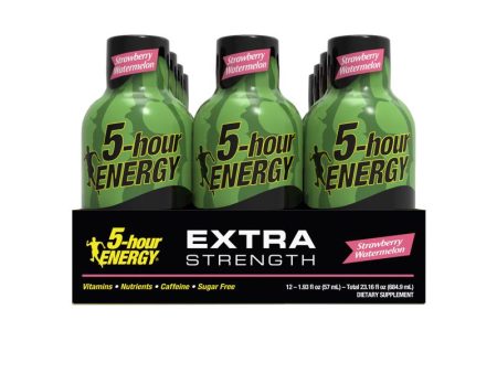 5-hour Energy Extra Strength Sugar Free Strawberry Watermelon Energy Shot 1.93 oz Online now