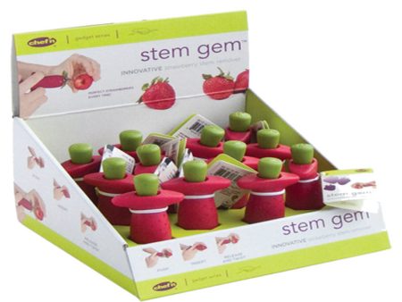 Chef n Stem Gem Red Green Stainless Steel Strawberry Stem Remover Hot on Sale