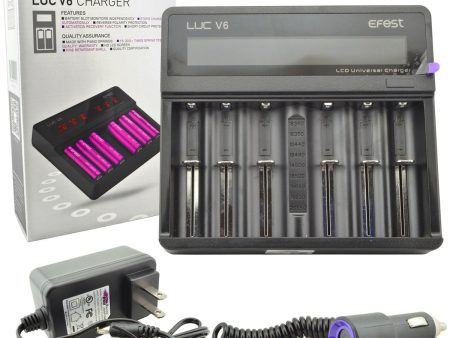 Efest LUC V6 6 Bay LCD Battery Charger Hot on Sale