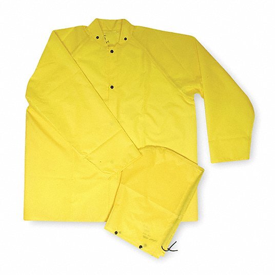 CONDOR Flame Resistant Rain Jacket, Polyurethane, M, Yellow (SQ7536194-WT18) on Sale