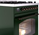 Nostalgie II 30 Inch Dual Fuel Liquid Propane Freestanding Range in Emerald Green with Bronze Trim For Cheap