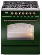 Nostalgie II 30 Inch Dual Fuel Liquid Propane Freestanding Range in Emerald Green with Bronze Trim For Cheap